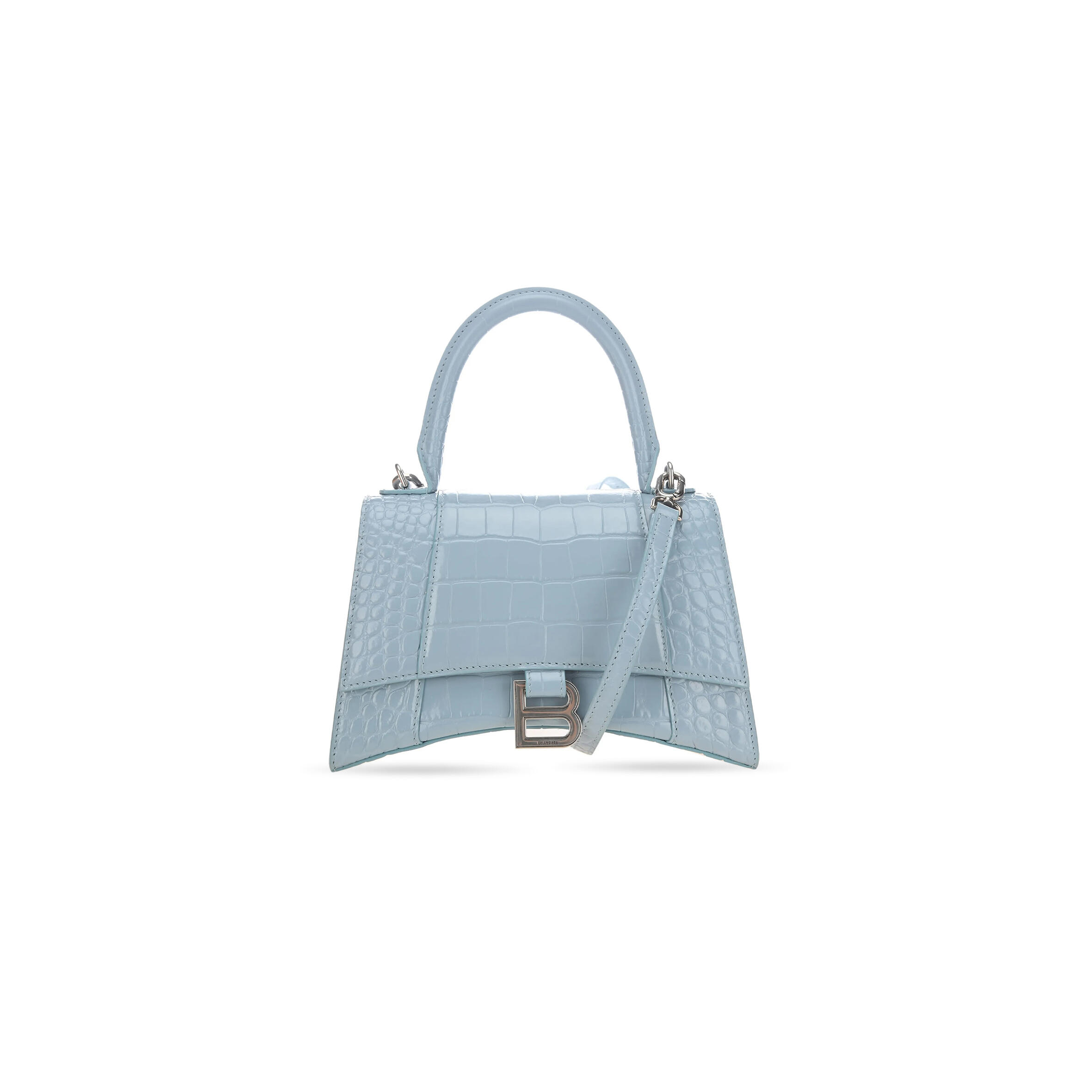 Ba1en*iaga women''s hourglass handbag small in sky blue 5935461lr6y4712 (22.9*15*9.9cm)